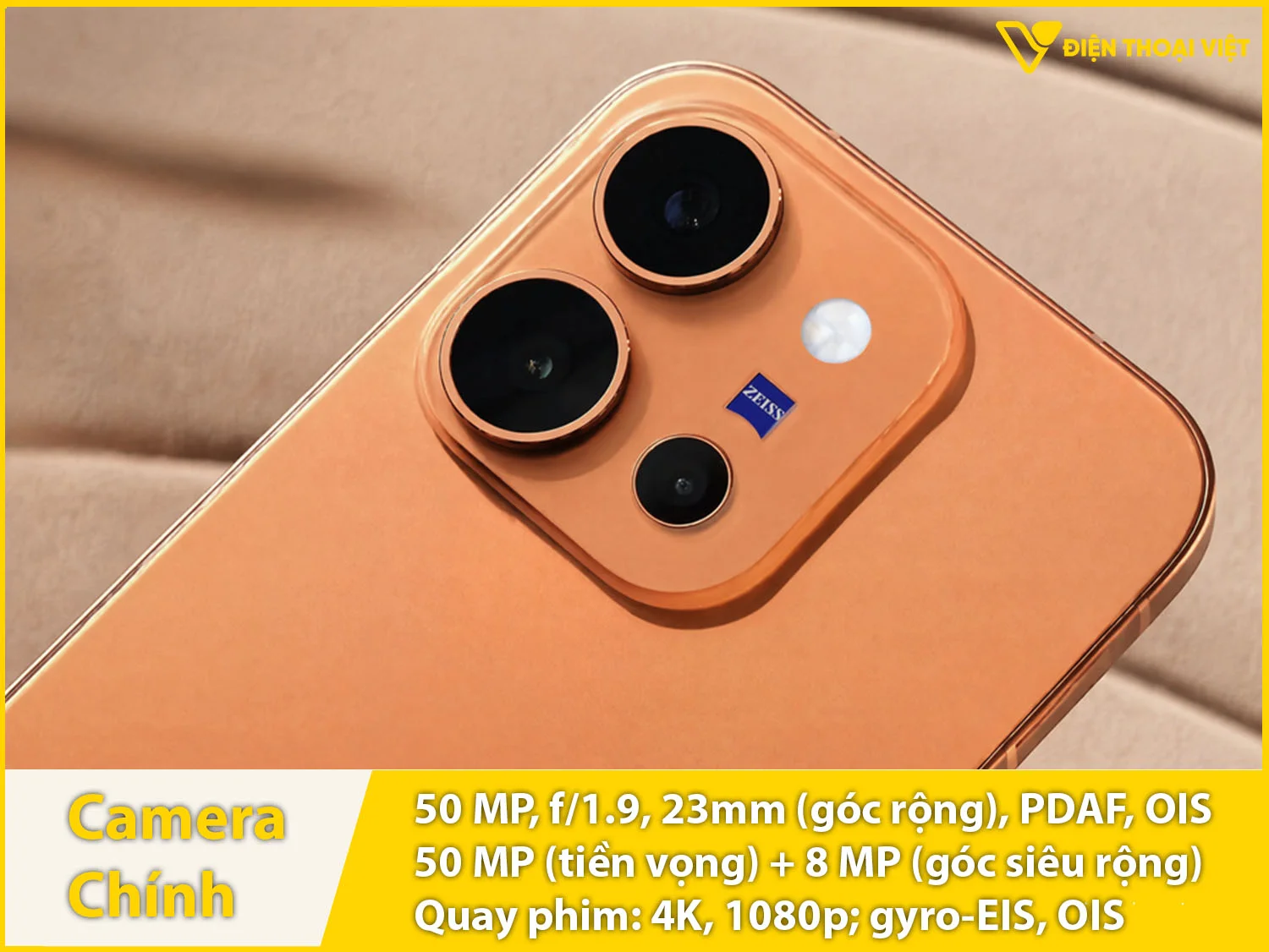 Camera sau 50MP + Góc rộng 8MP + Tiềm vọng 50MP& Quay video 4K