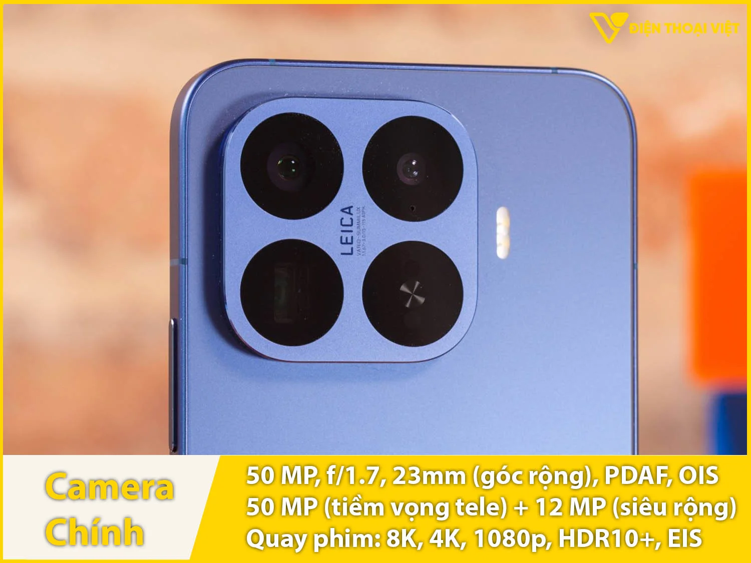 Camera sau 50MP + Tiềm vọng 50MP + Siêu rộng 12MP & Quay video 8K