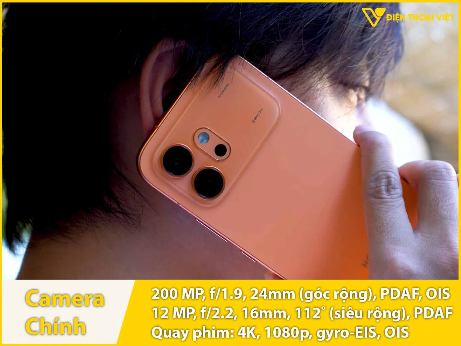 Camera sau 200MP + Góc rộng 12MP & Quay video 4K