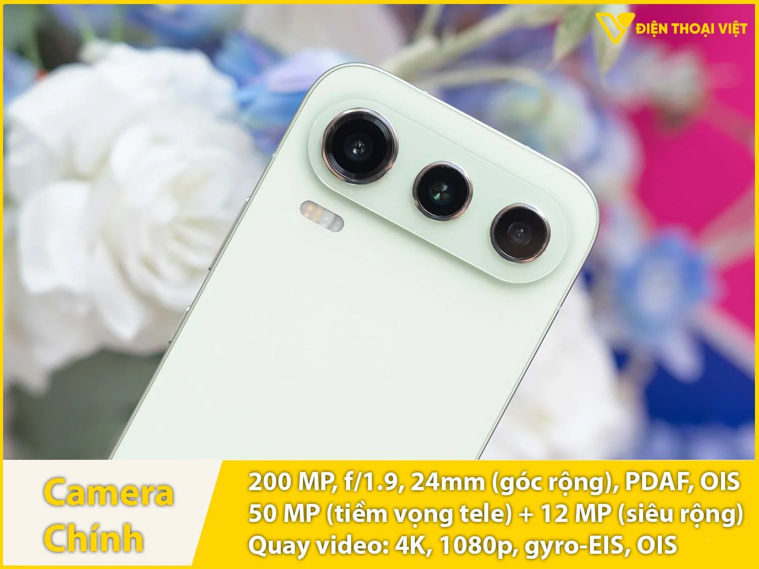 Camera sau 200MP + Tiền vọng 50MP + Siêu rộng 12MP