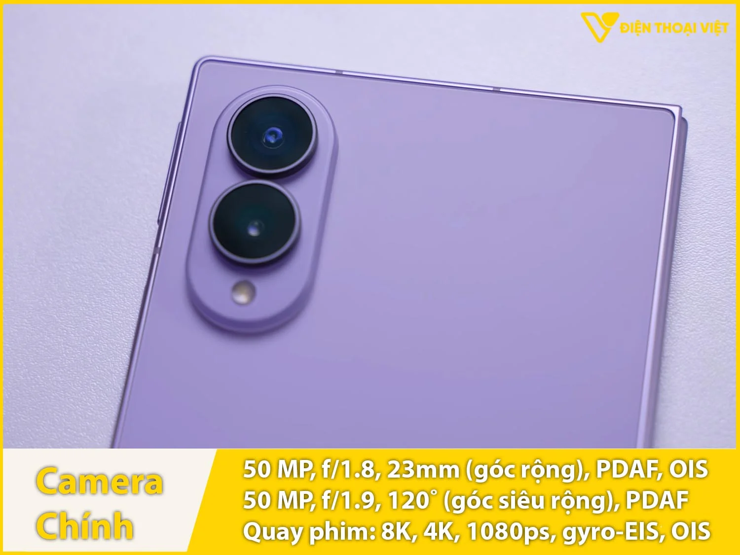 Camera sau 50MP + Góc rộng 50MP & Quay video 8K