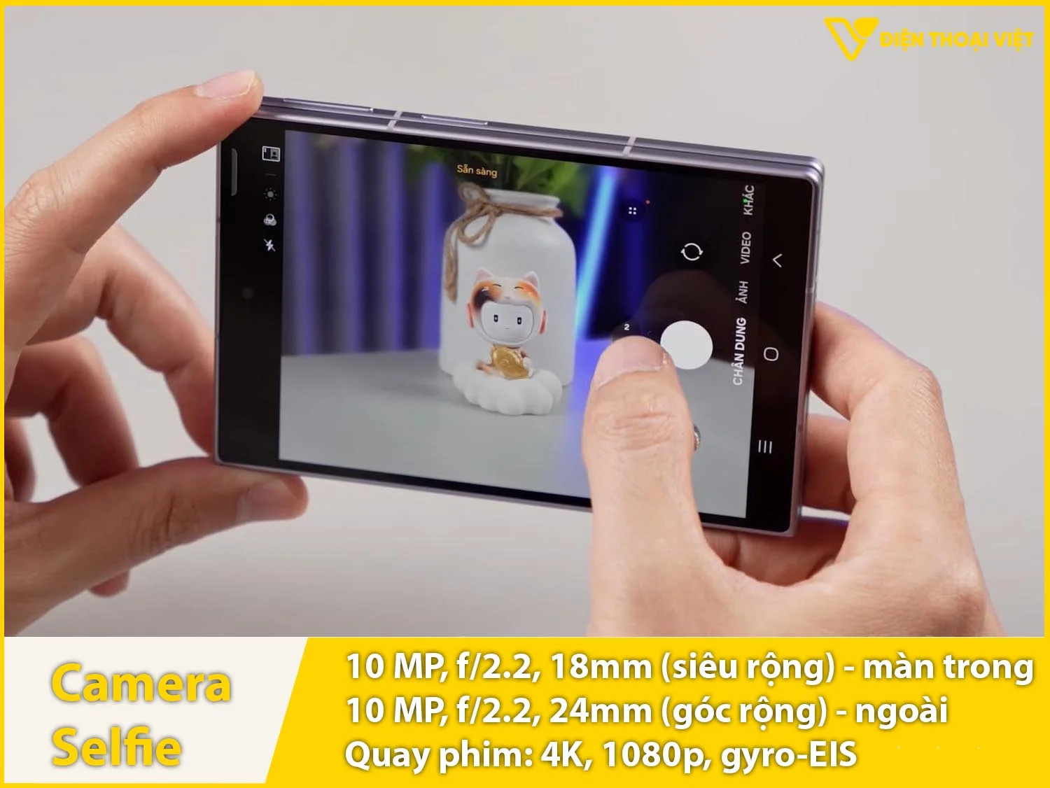 Camera selfie 10MP/10MP & Quay video 4K