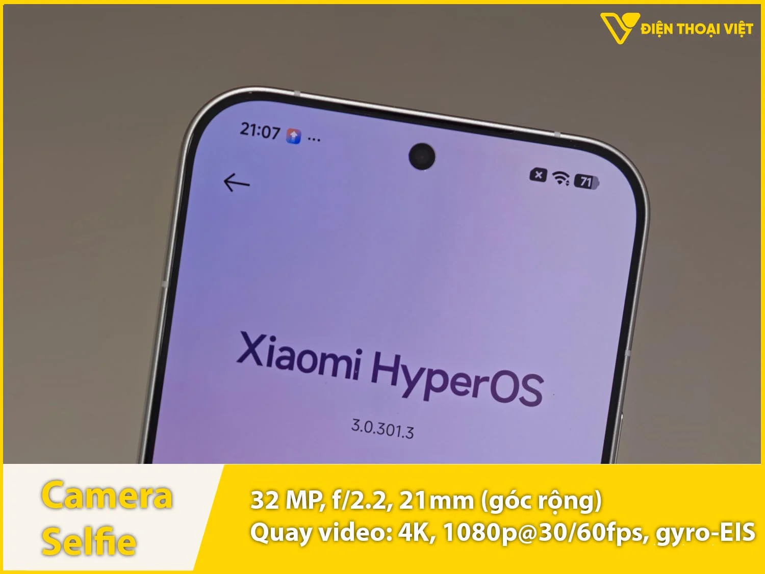 Camera selfie 32MP & Quay video 4K