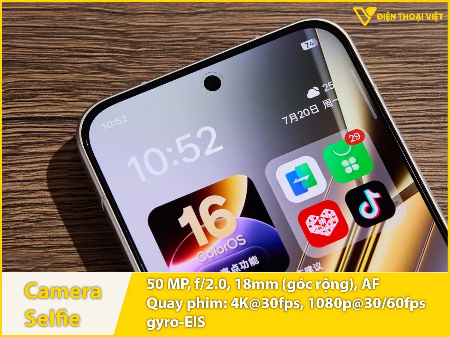 Camera trước 50MP & Quay video 4K