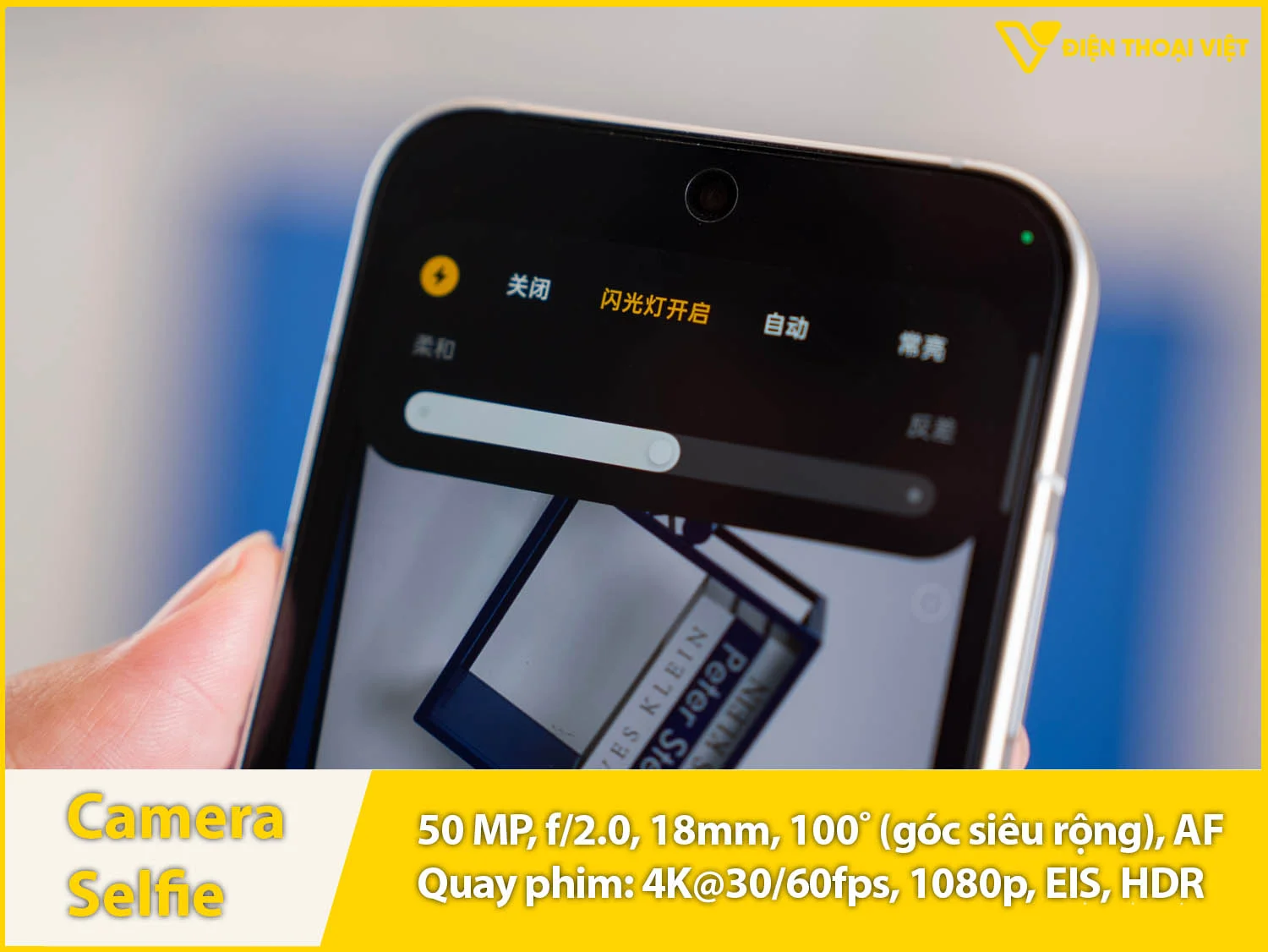 Camera selfie 50MP & Quay video 4K