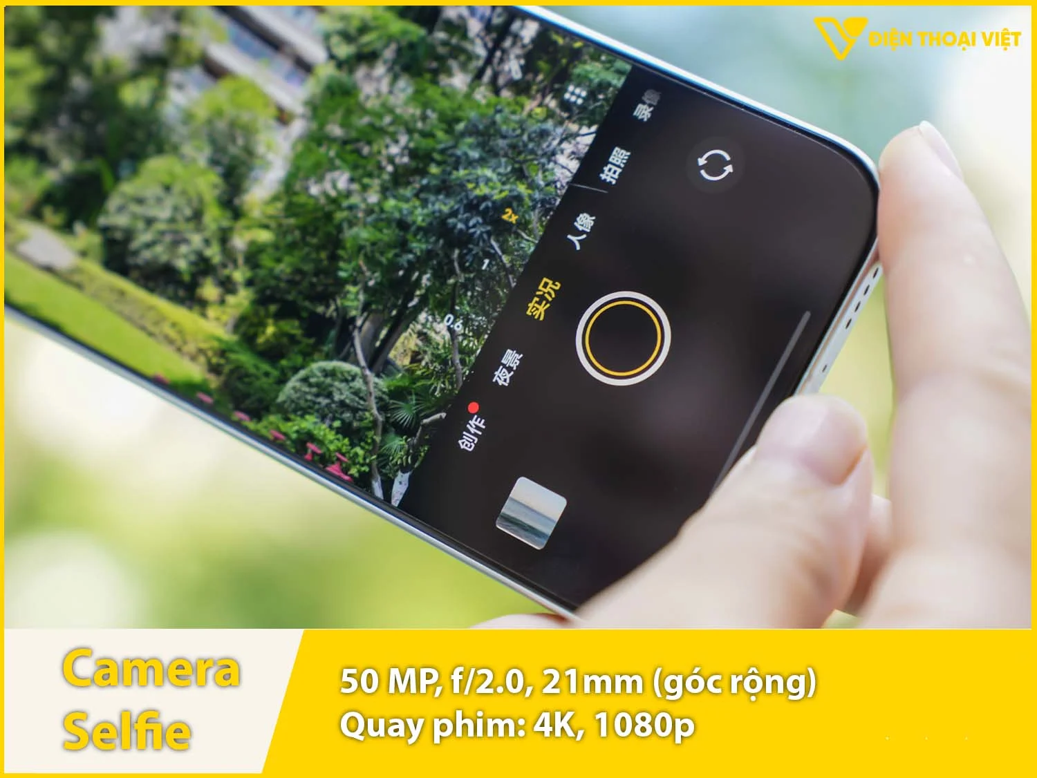 Camera selfie 50MP & Quay video 4K