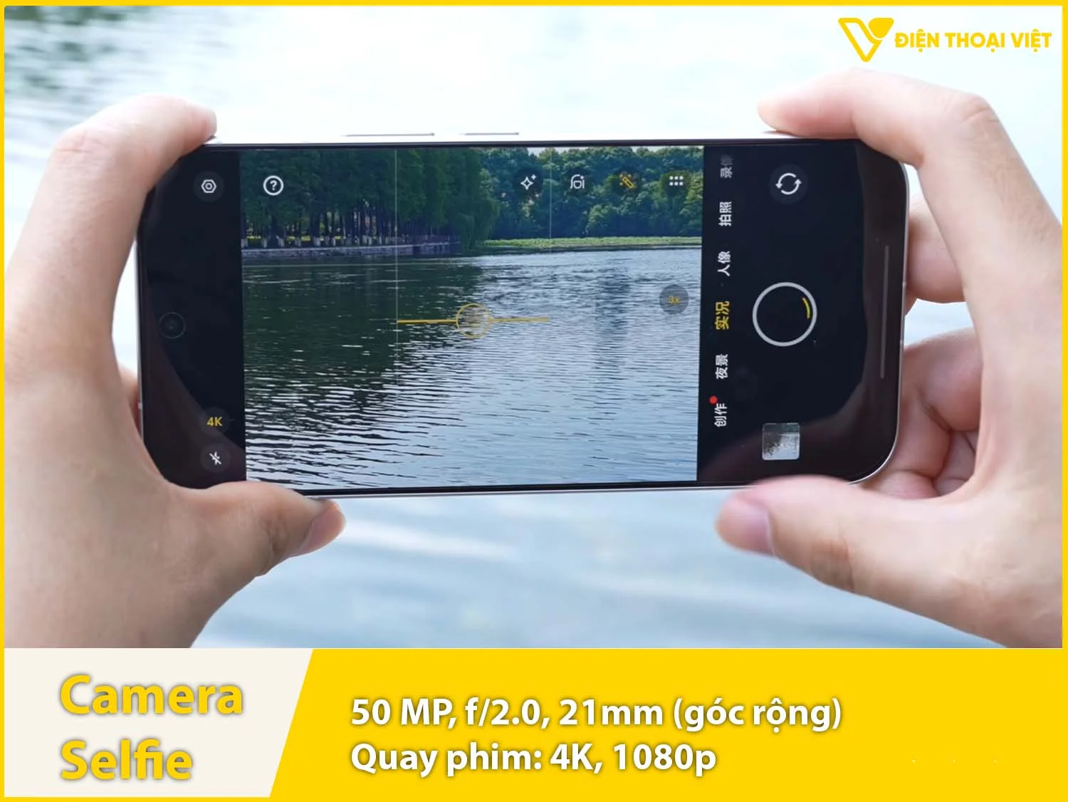 Camera selfie 50MP & Quay video 4K
