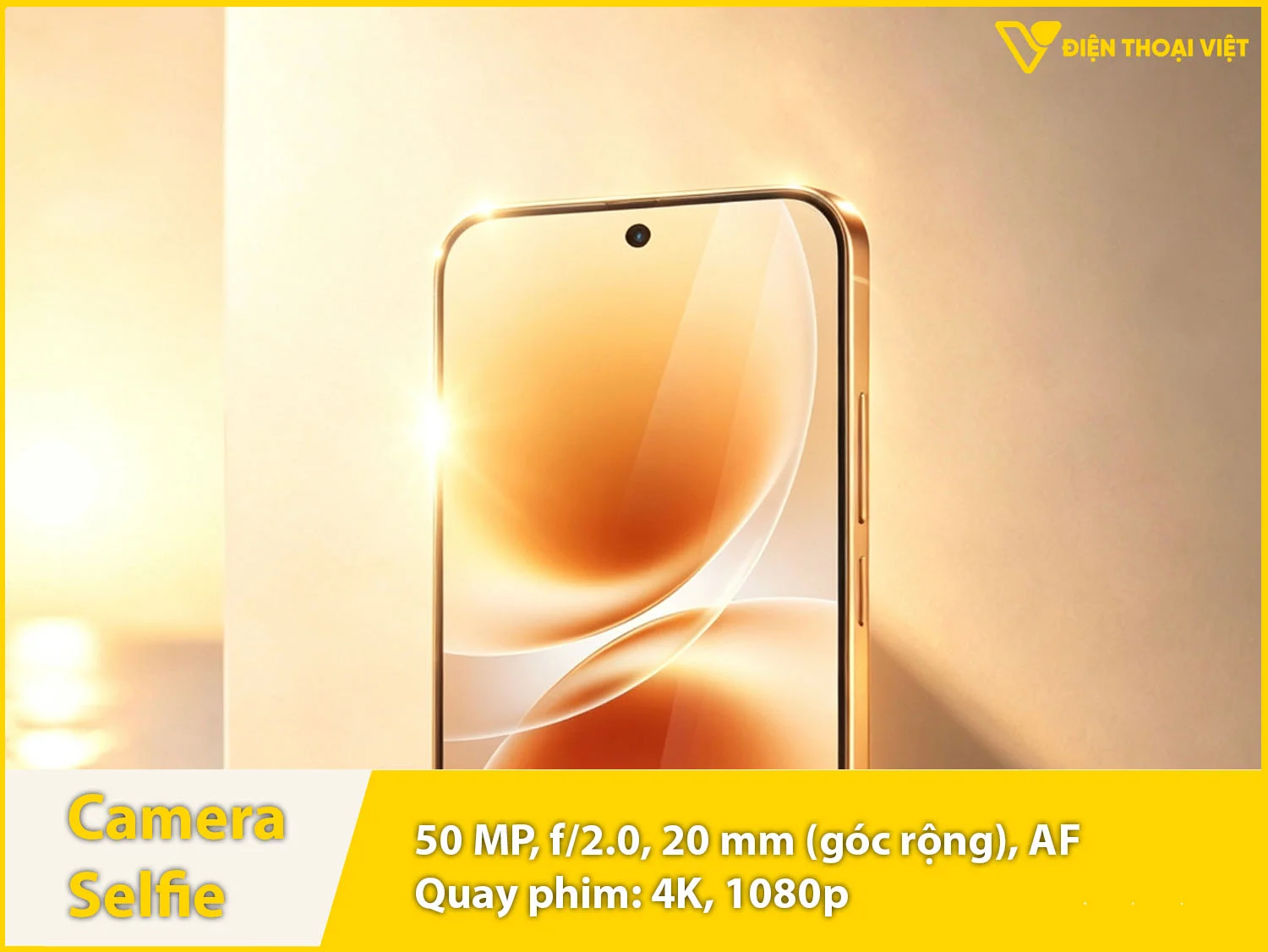 Camera selfie 50MP & Quay video 4K