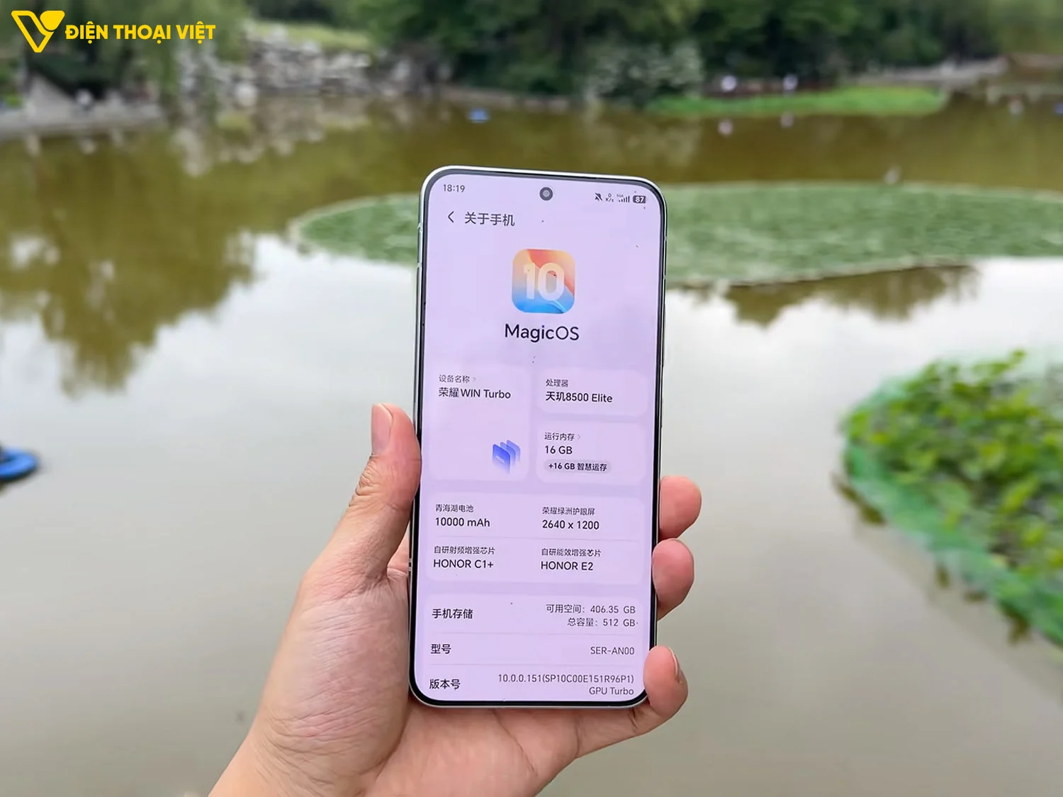 Thiết kế mặt trước được tối ưu Honor WIN Turbo