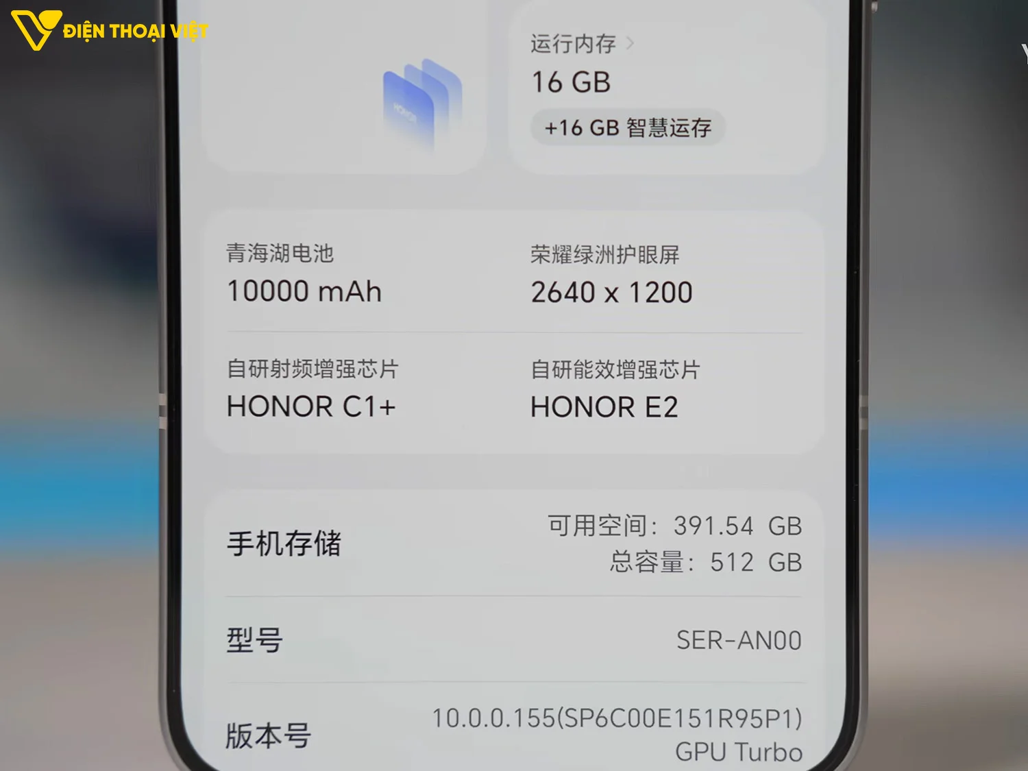 Thiết kế mặt trước Honor WIN Turbo