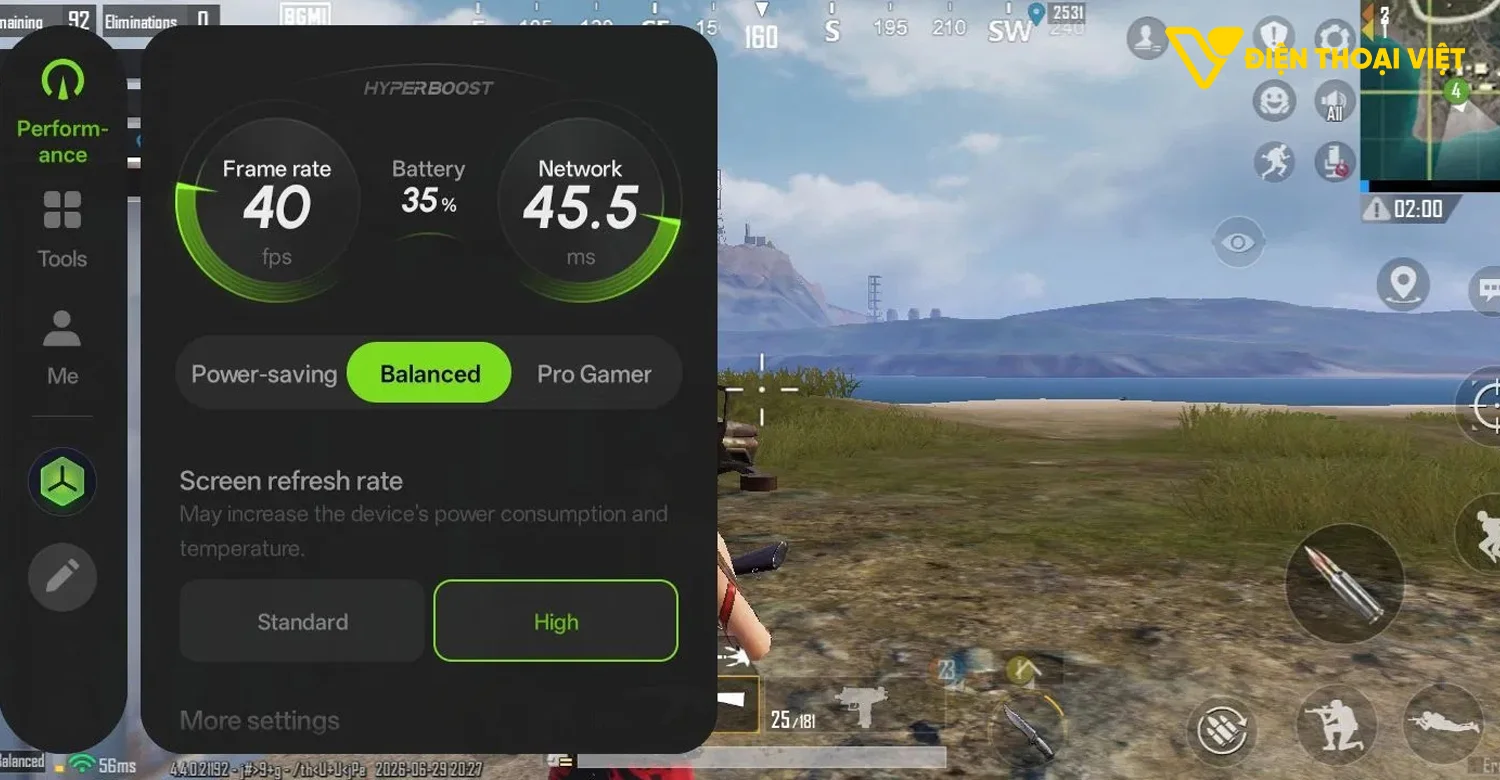 Test game BGMI trên OnePlus N6