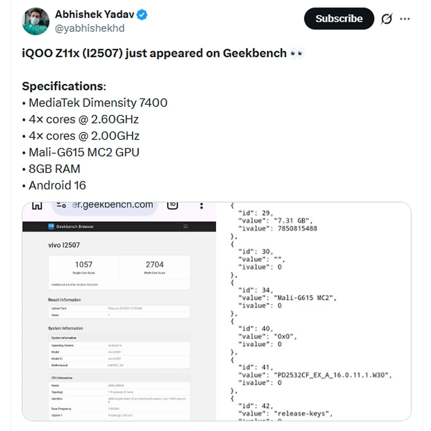 Bài đăng của Abhishek Yadav trên X.com