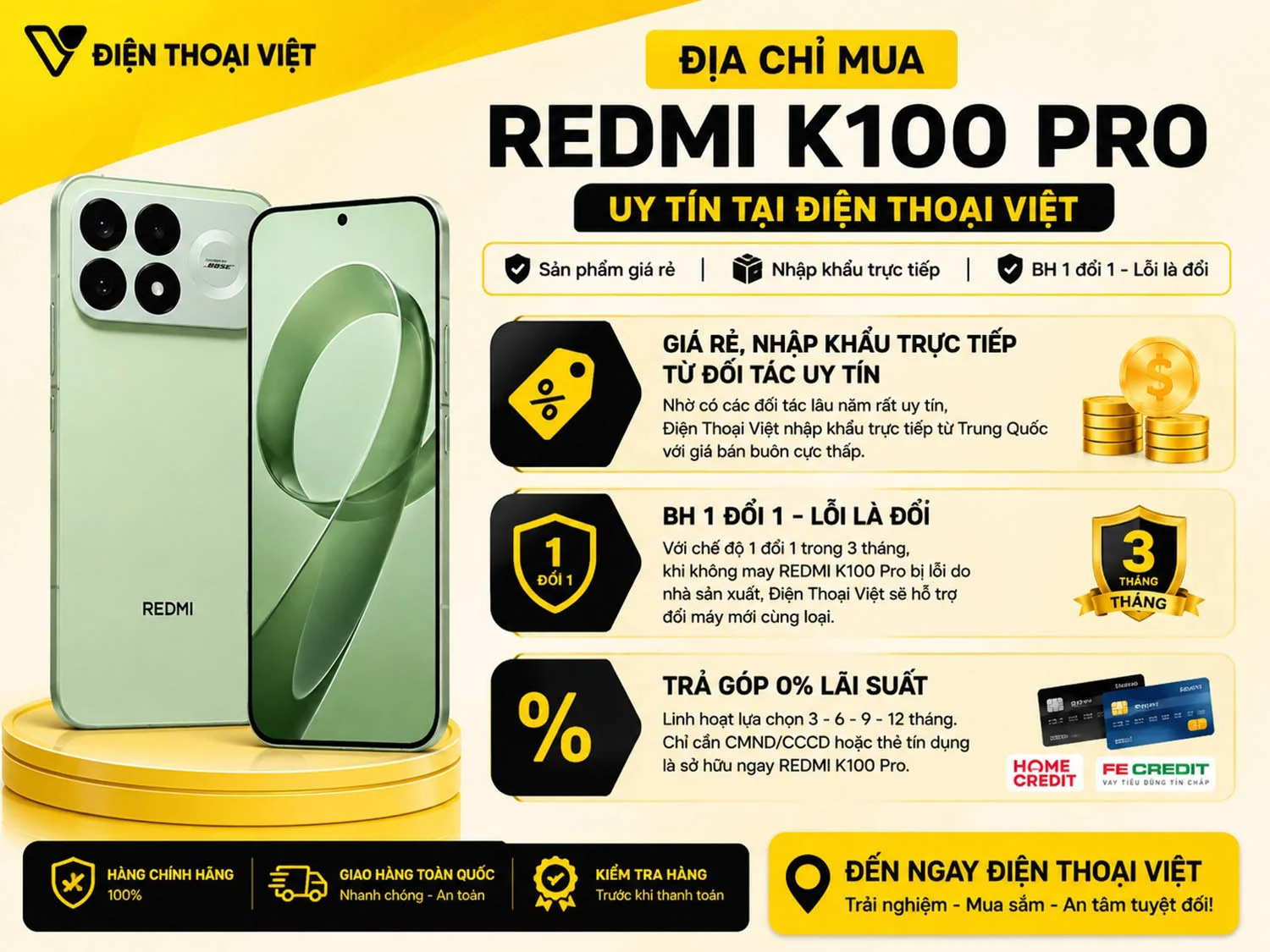 Địa chỉ mua REDMI K100 Pro uy tín
