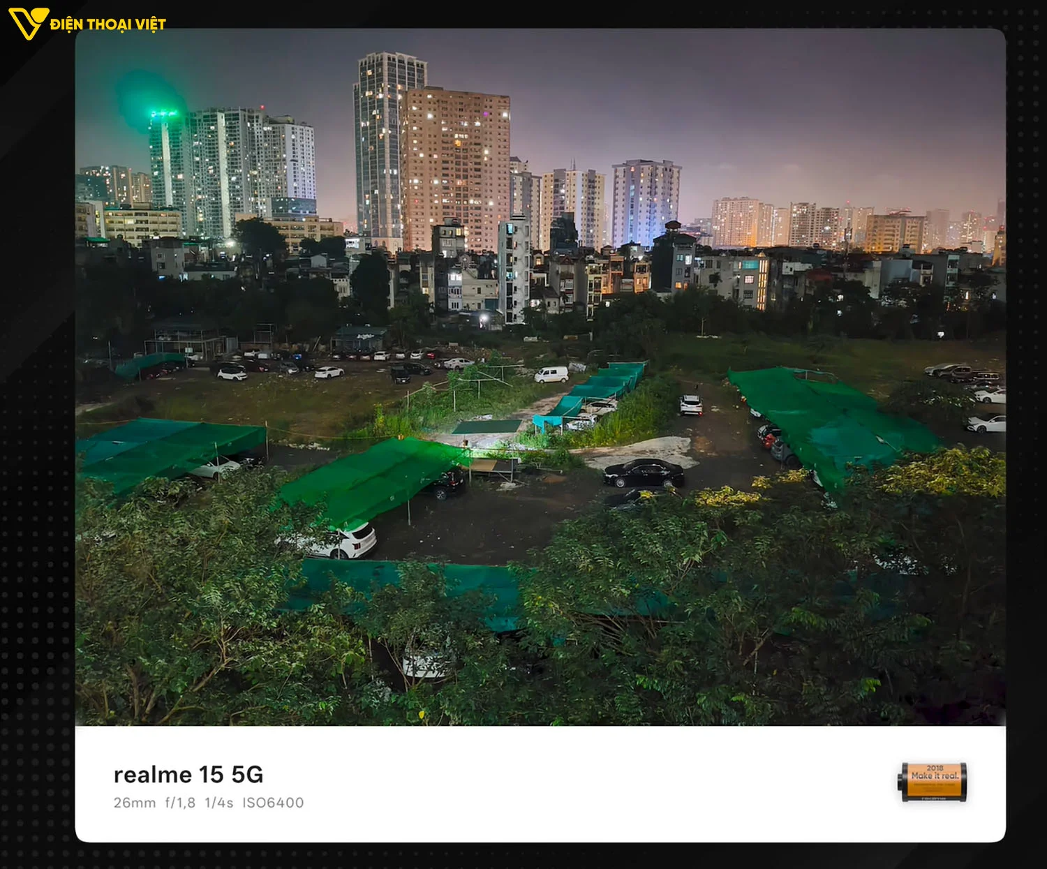 Ảnh chụp đêm chỉ ở mức tạm chấp nhận được