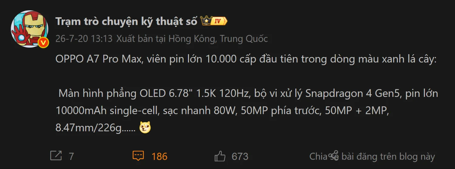 Rò rỉ thông số kỷ luc trên OPPO A7 Pro Max