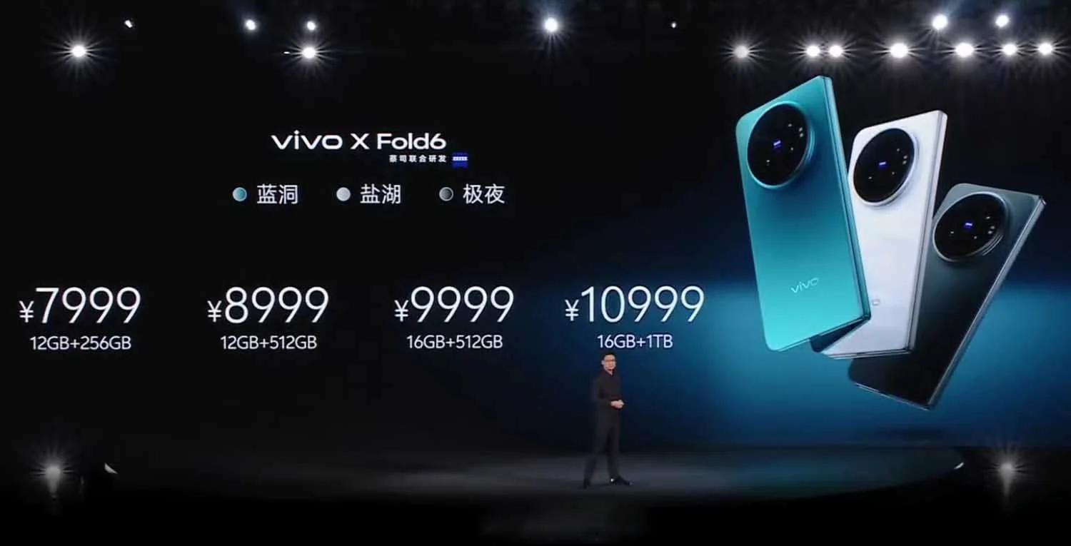 Khởi điểm Vivo X Fold 6 giá 30,900,000đ (tương đương với ~7999 CNY)