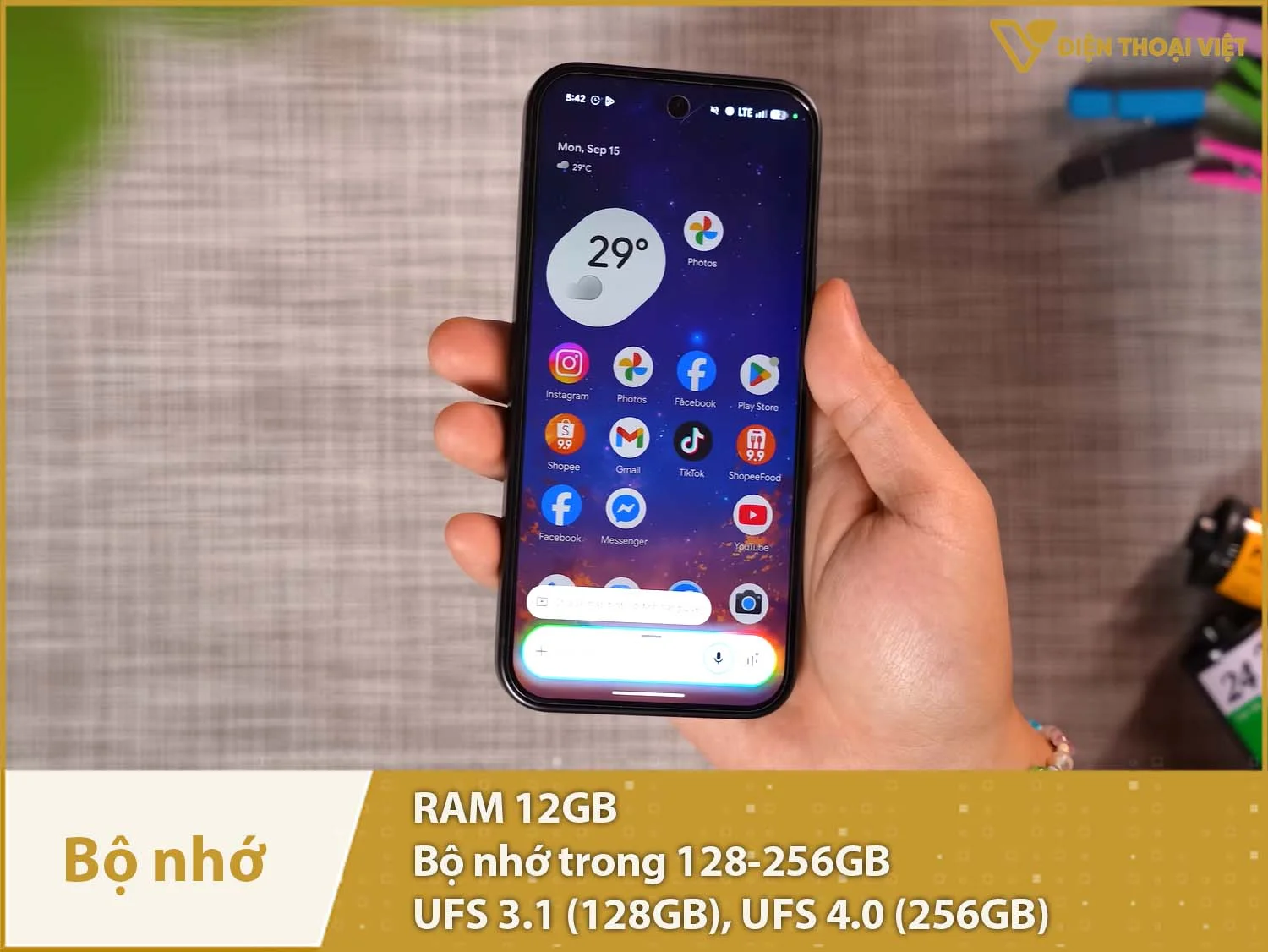 Google Pixel 10 có RAM 12GB & Bộ nhớ trong 128-256GB