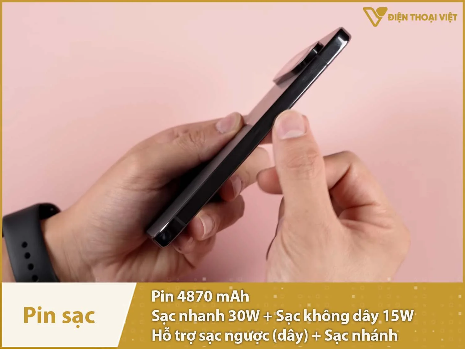 Pin 4870mAh đủ sử dụng cả ngày & Sạc nhanh 30W