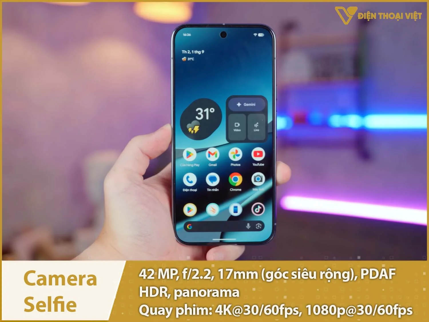 Camera selfie 42MP & Quay phim 4K