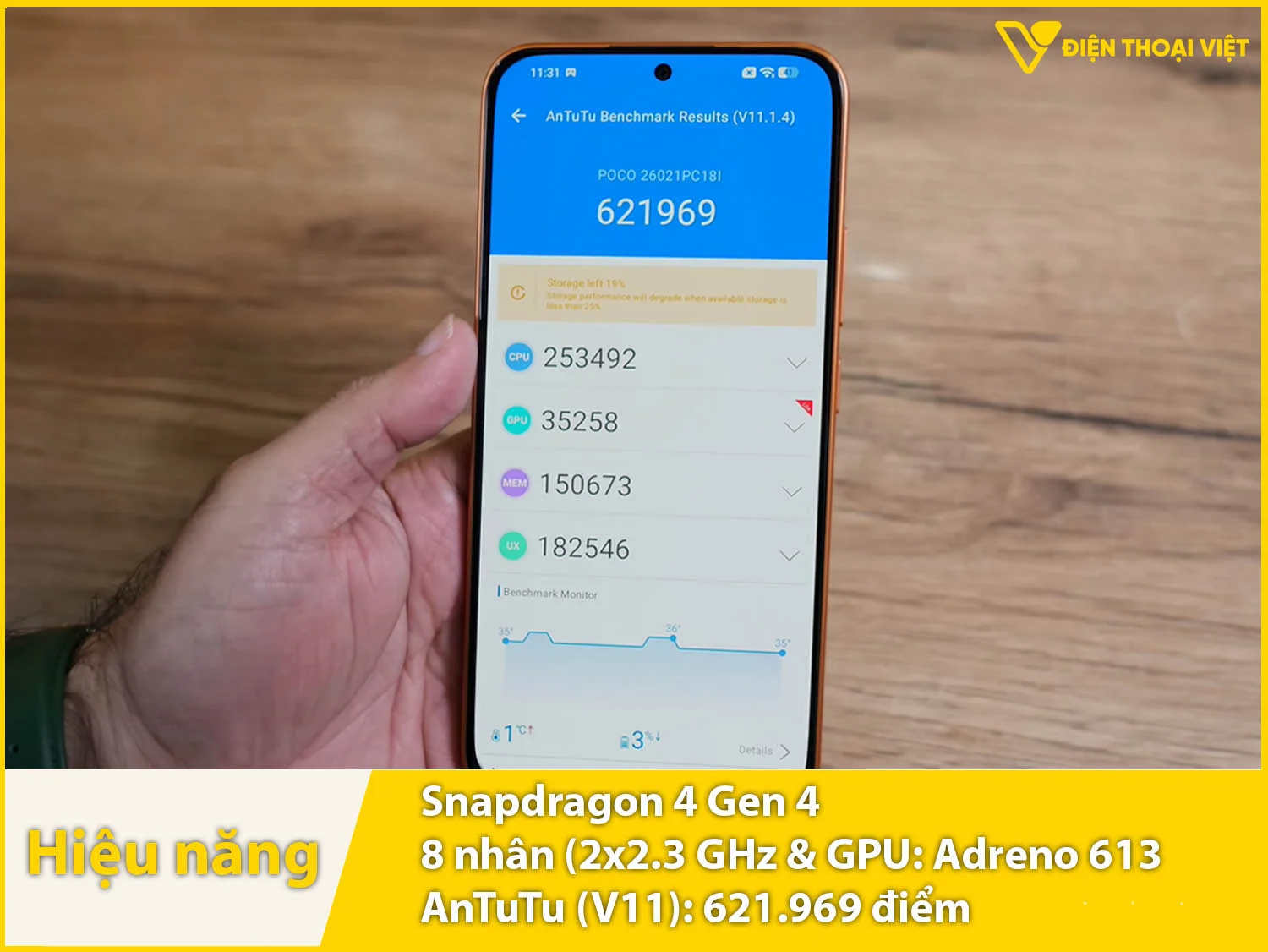 POCO M8 Power sở hữu chip Snapdragon 4 Gen 4 đạt 621.969 điểm AnTuTu