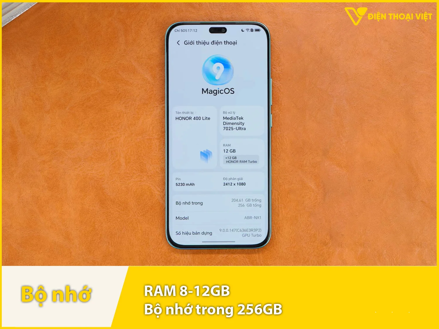 Honor 400 Lite có RAM 8-12GB & Bộ nhớ trong 256GB