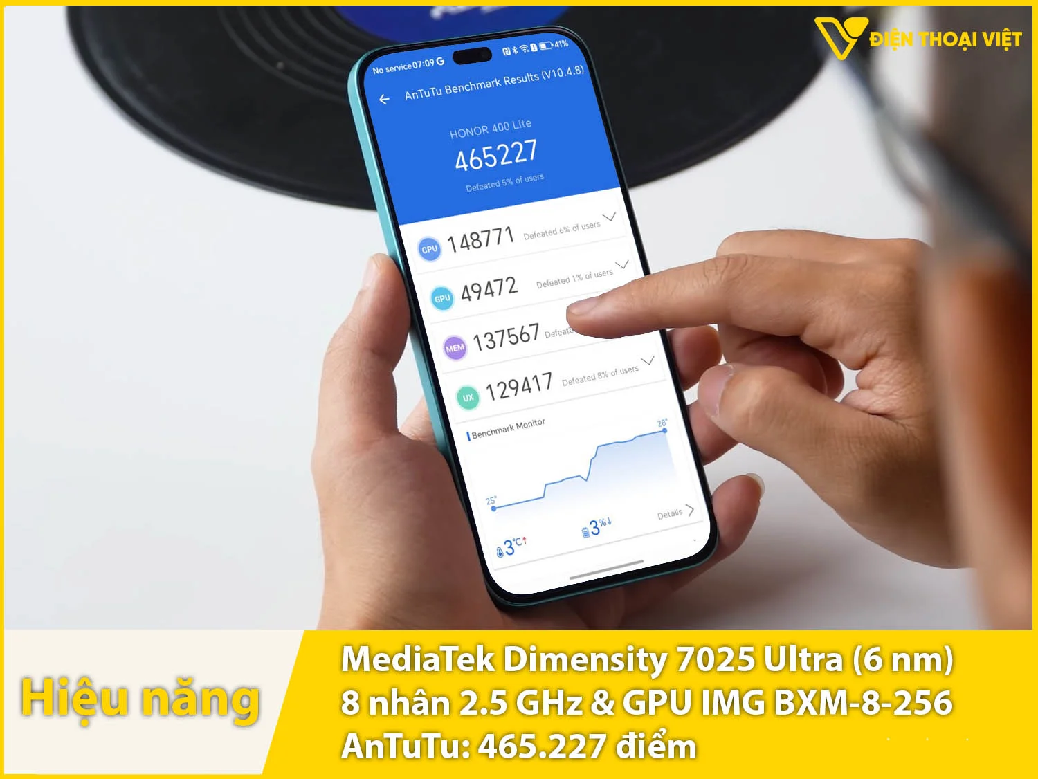 Hiệu năng mượt mà, ổn định với 465.227 điểm AnTuTu