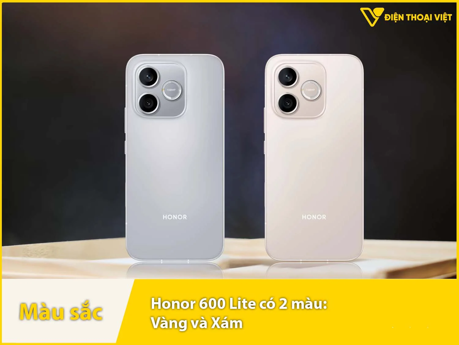 Honor 600 Lite có 2 màu: Vàng Sa Mạc và Xám Nhung