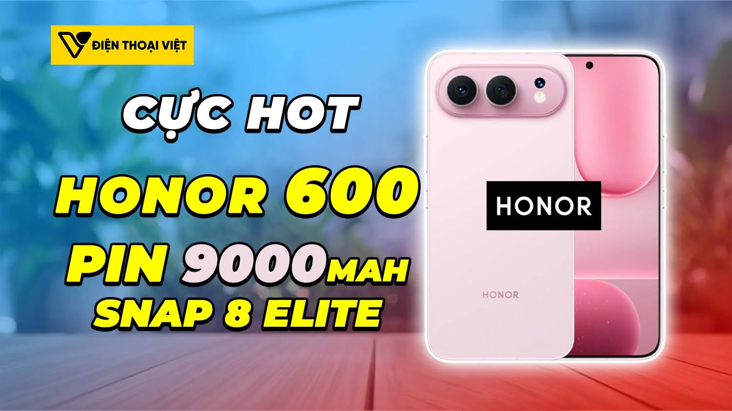 Honor 600 màn 6,57 inch có pin 9000mAh, camera 200MP và chip Snapdragon đầu 8