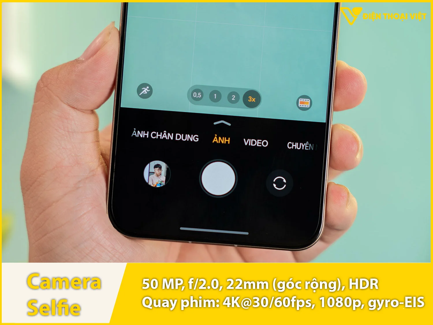 Camera selfie 50MP & Quay video 4K