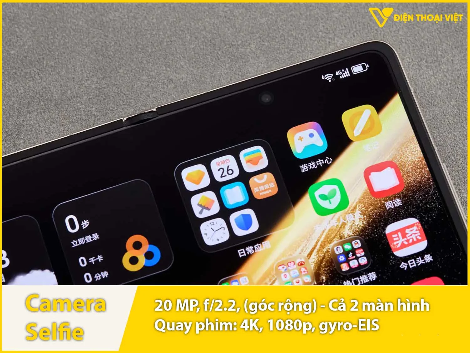 Camera selfie 20MP & quay video 4K