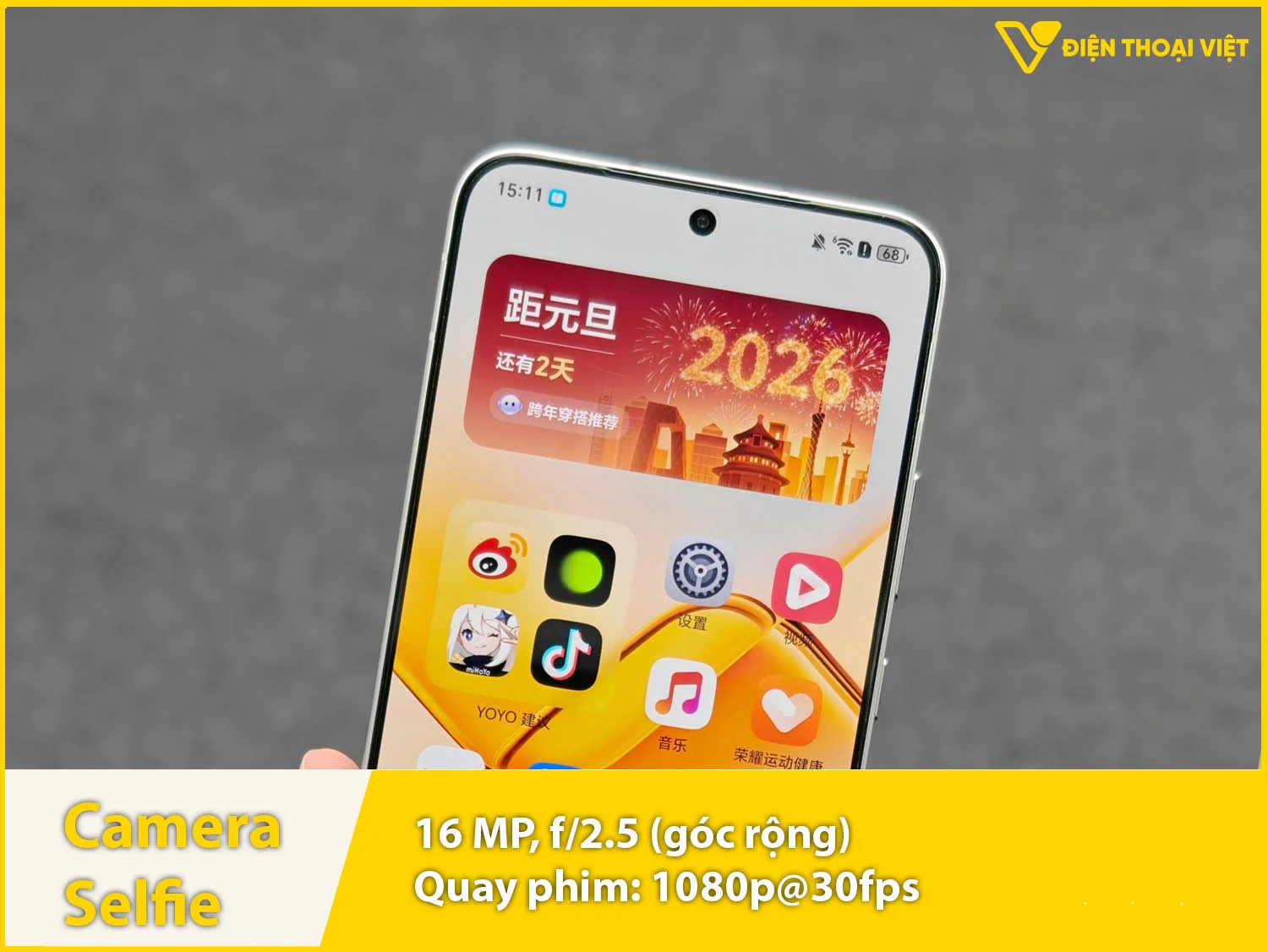 Camera selfie 16MP & Quay phim 1080p