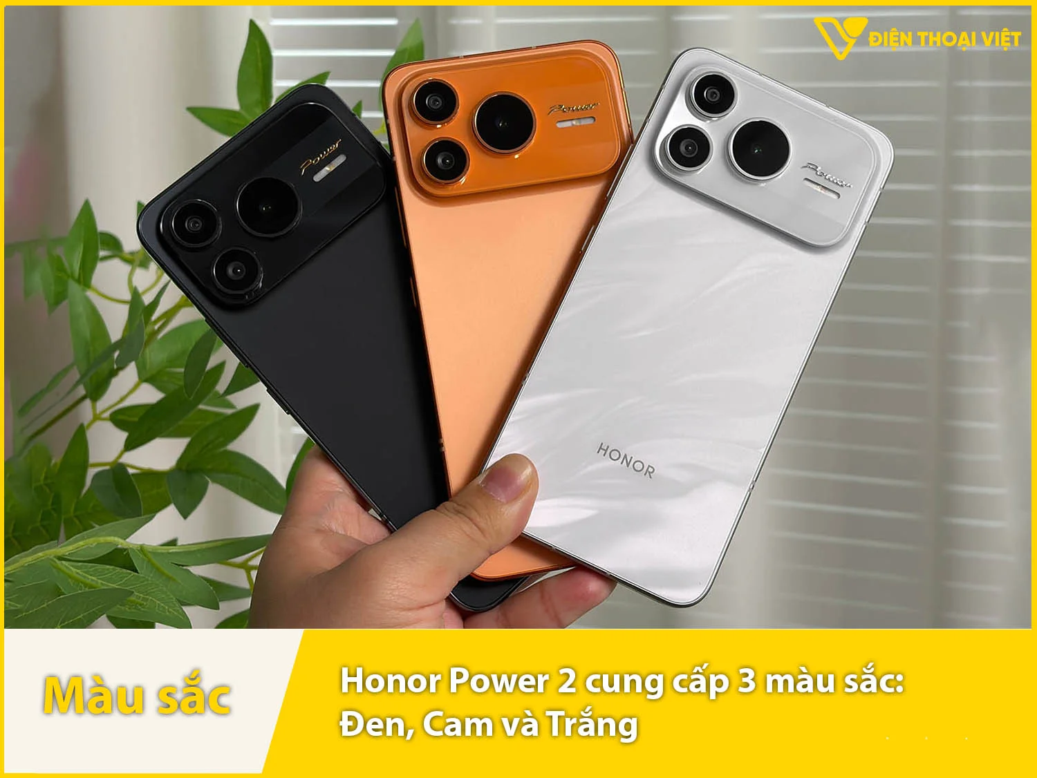 Power 2 có 3 màu sắc: Đen, Cam và Trắng