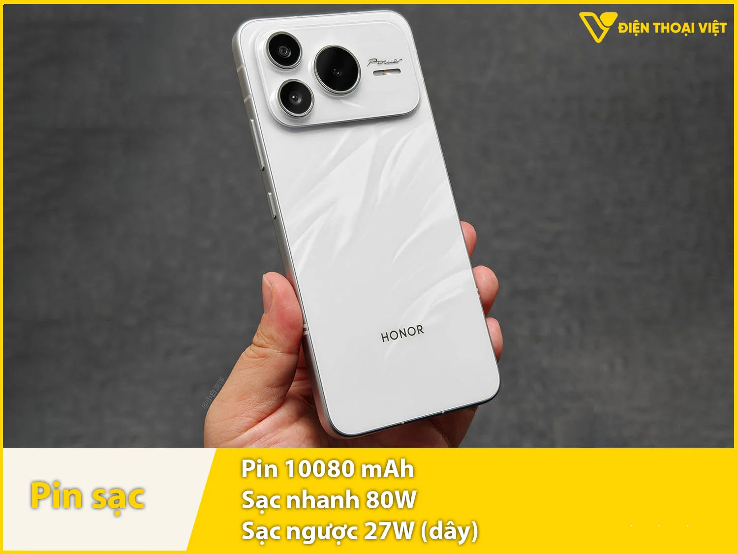 Pin 10.080mAh & Sạc nhanh 80W, sạc ngược 27W