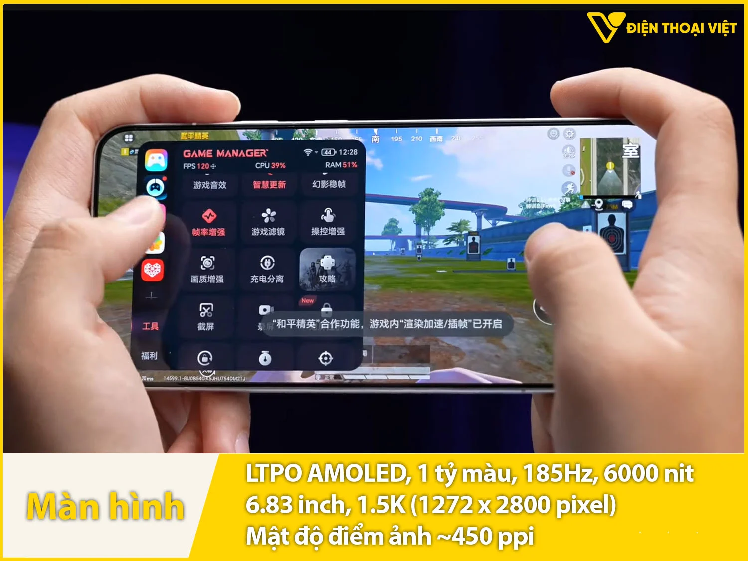 Màn hình 6,83 inch AMOLED 185Hz, siêu sáng 6000 nit