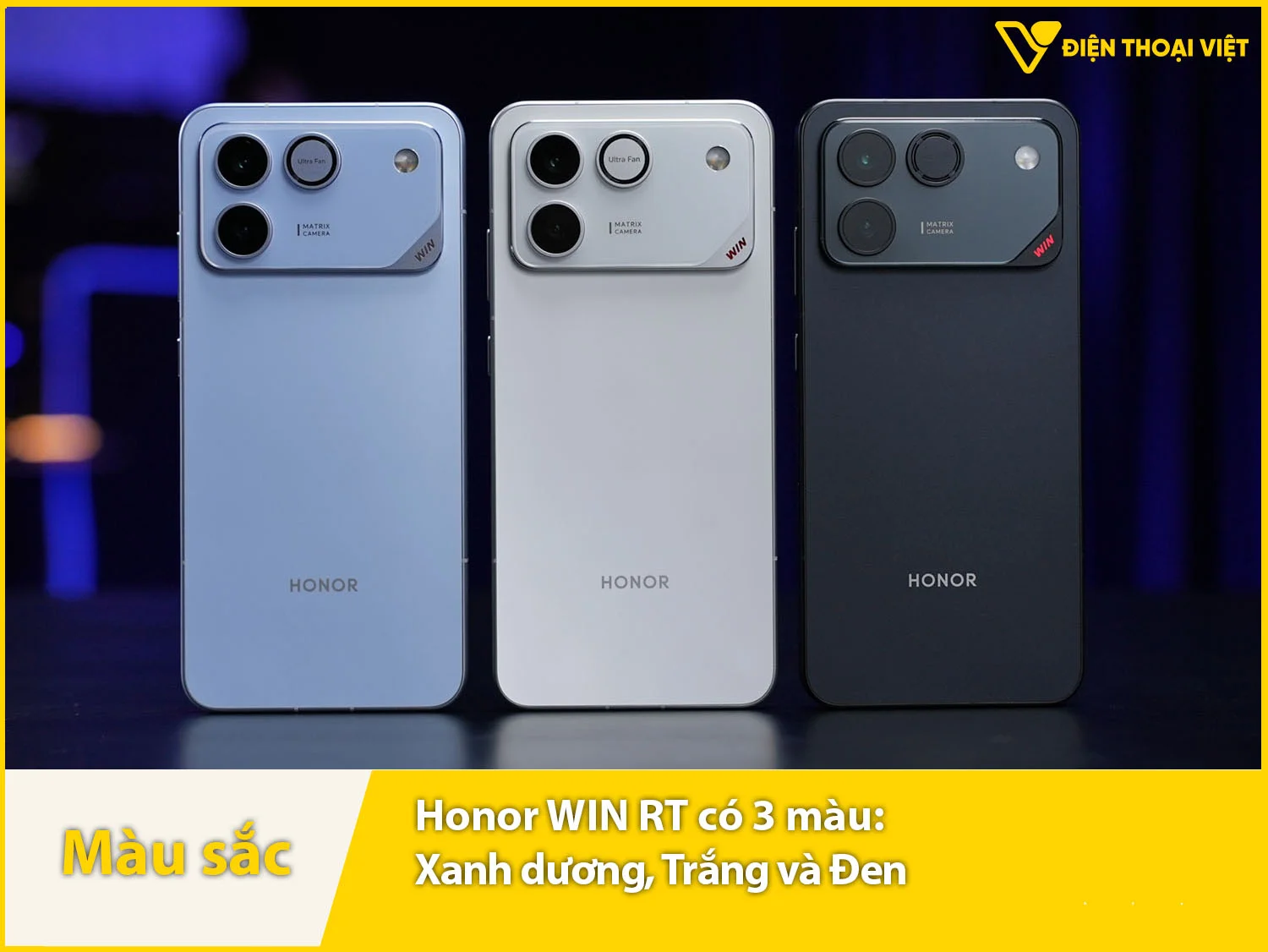 Honor WIN RT cung cấp 3 màu: Xanh dương, Trắng và Đen