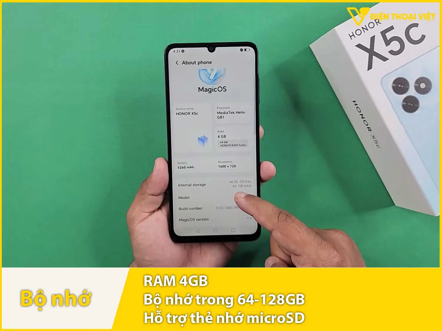 RAM 4GB & Bộ nhớ trong 64-128GB
