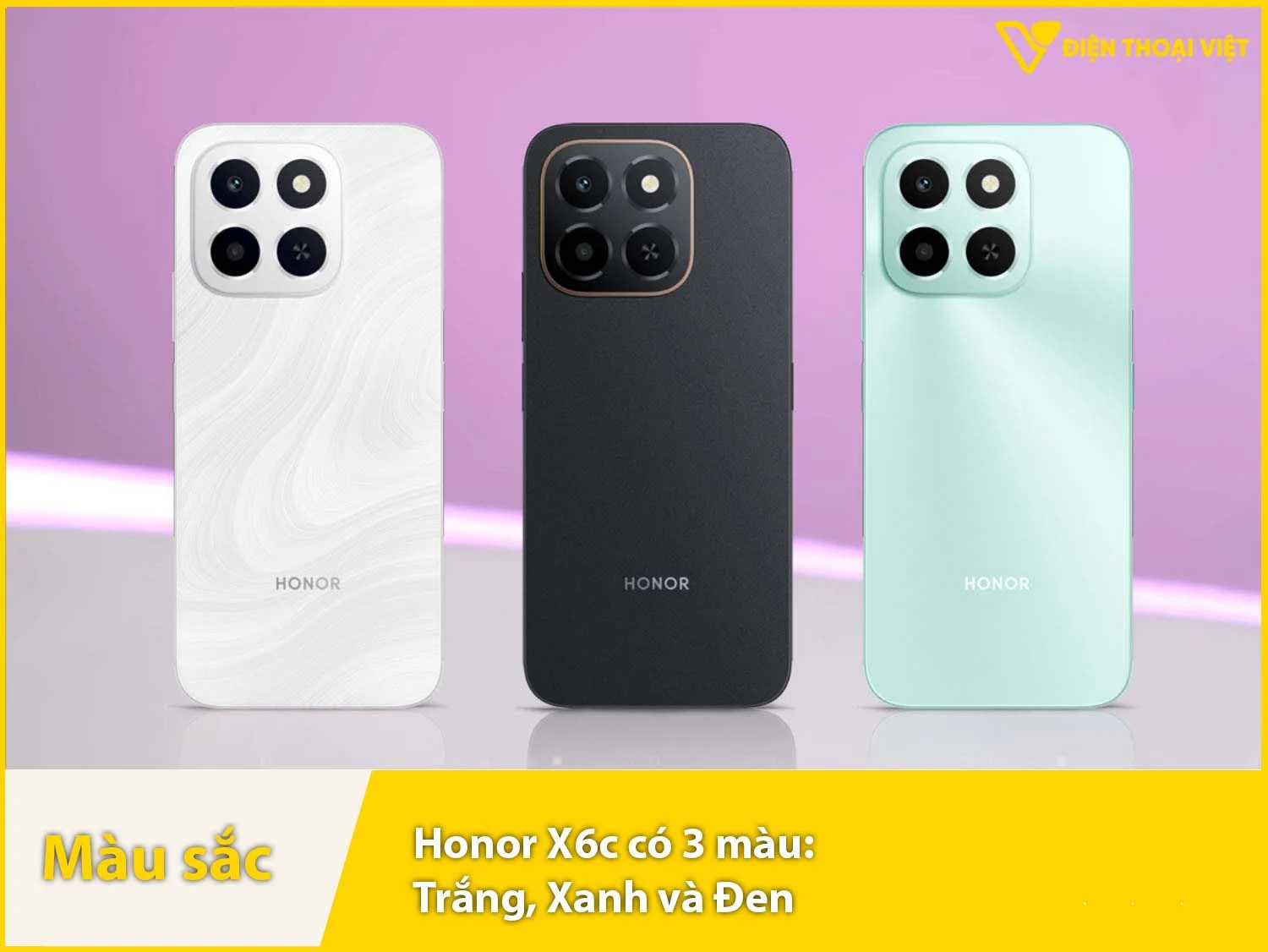 Honor X6c có 3 màu Trắng, Đen và Xanh