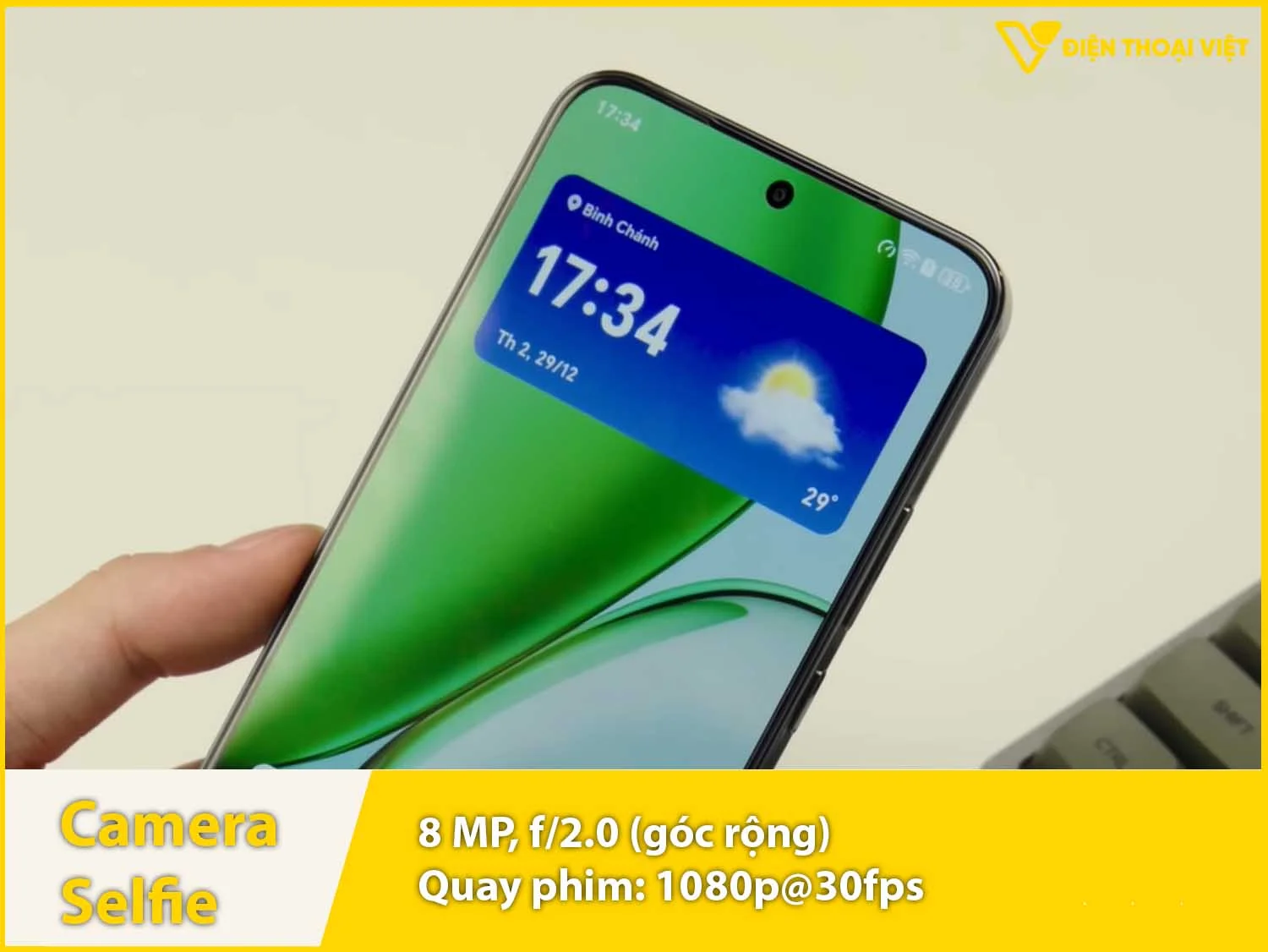 Camera selfie 8MP & Quay video 1080p