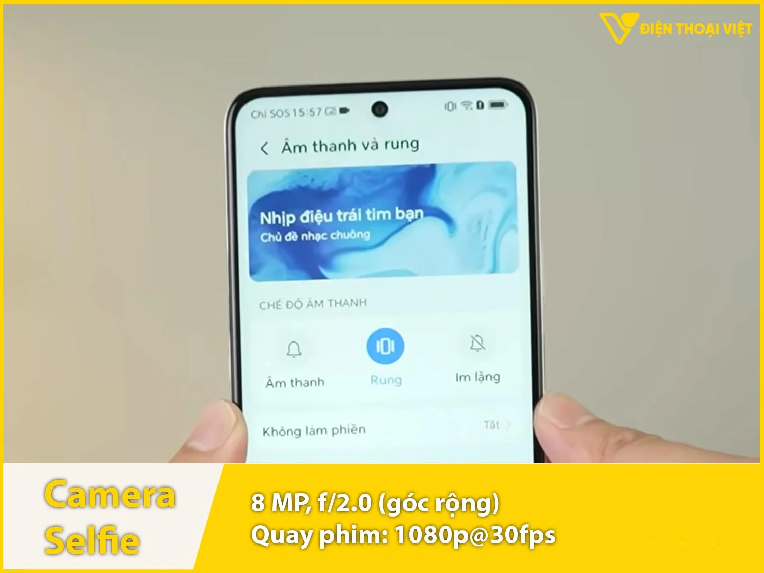Camera selfie 8MP & quay video 1080p