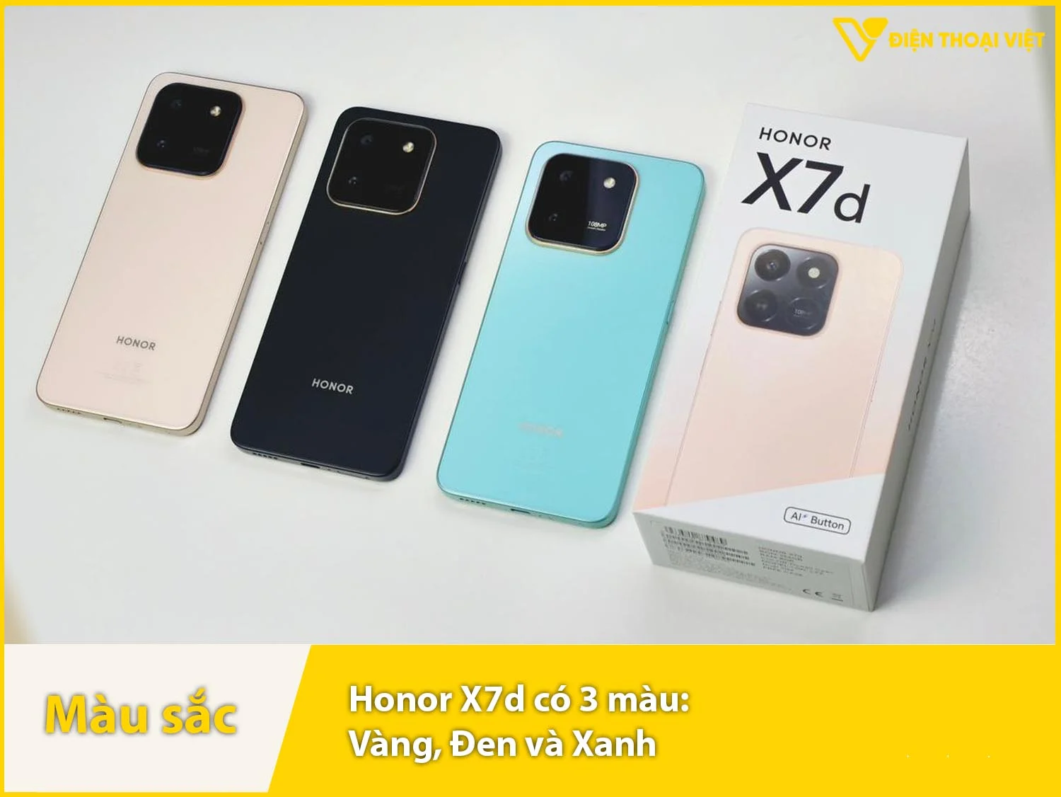 Honor X7d có 3 màu sắc lựa chọn