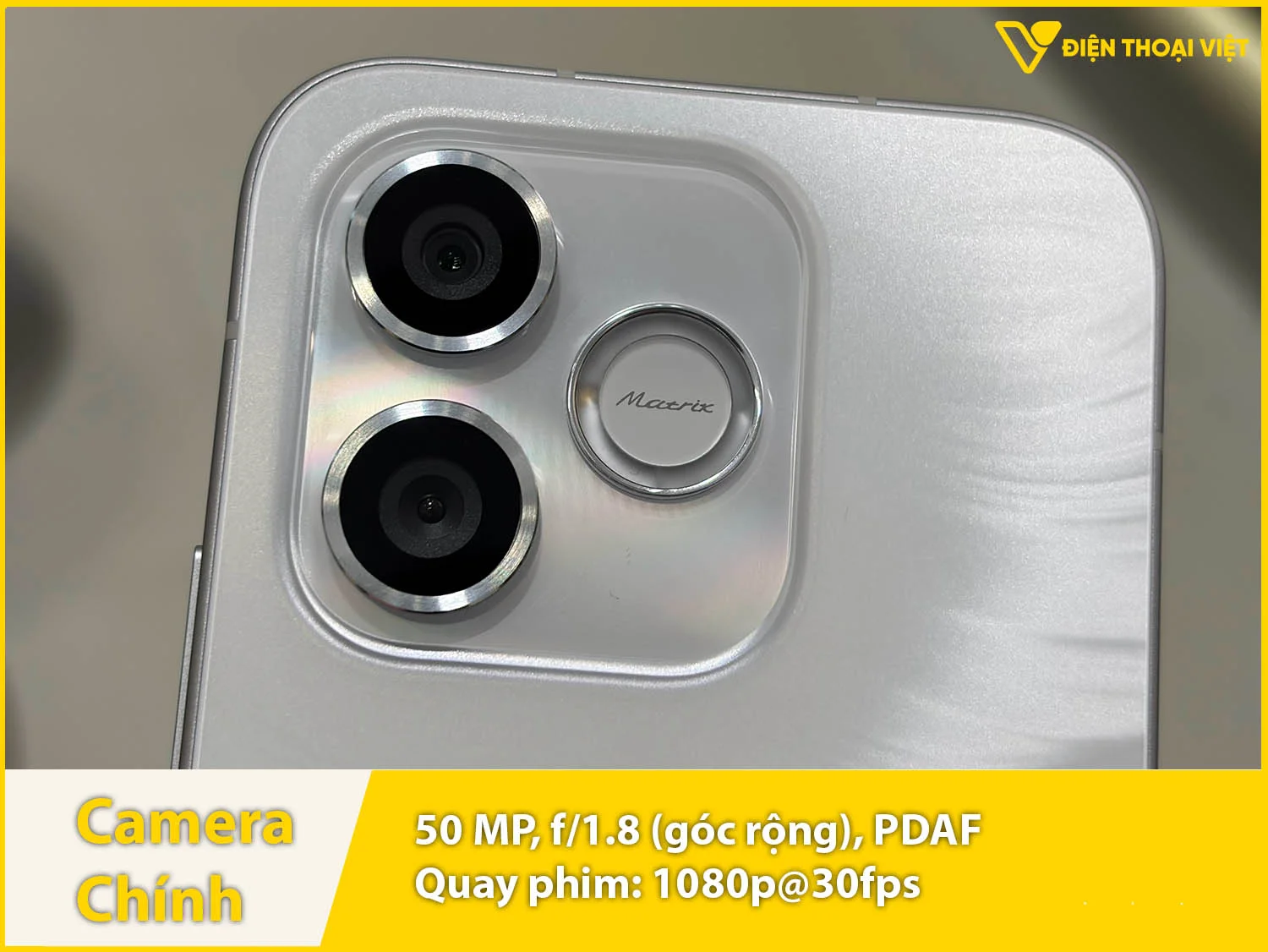 Camera sau 50MP chụp ảnh sắc nét & Quay video 1080p