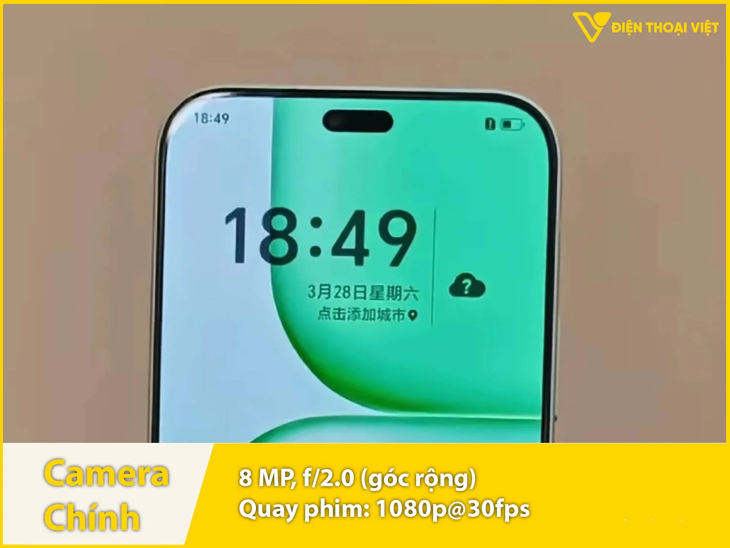 Camera selfie 8MP & Quay video 1080p