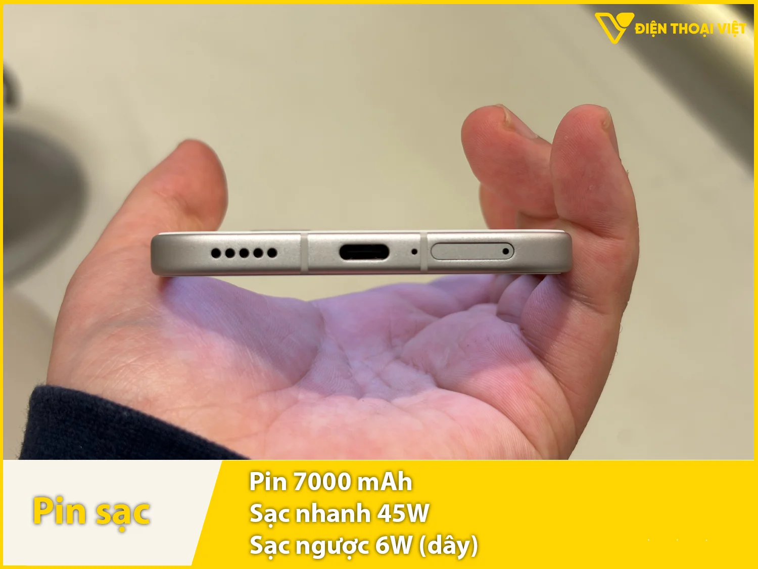 Pin 7000mAh - Dùng thoải mái 1-2 ngày & Sạc nhanh 45W