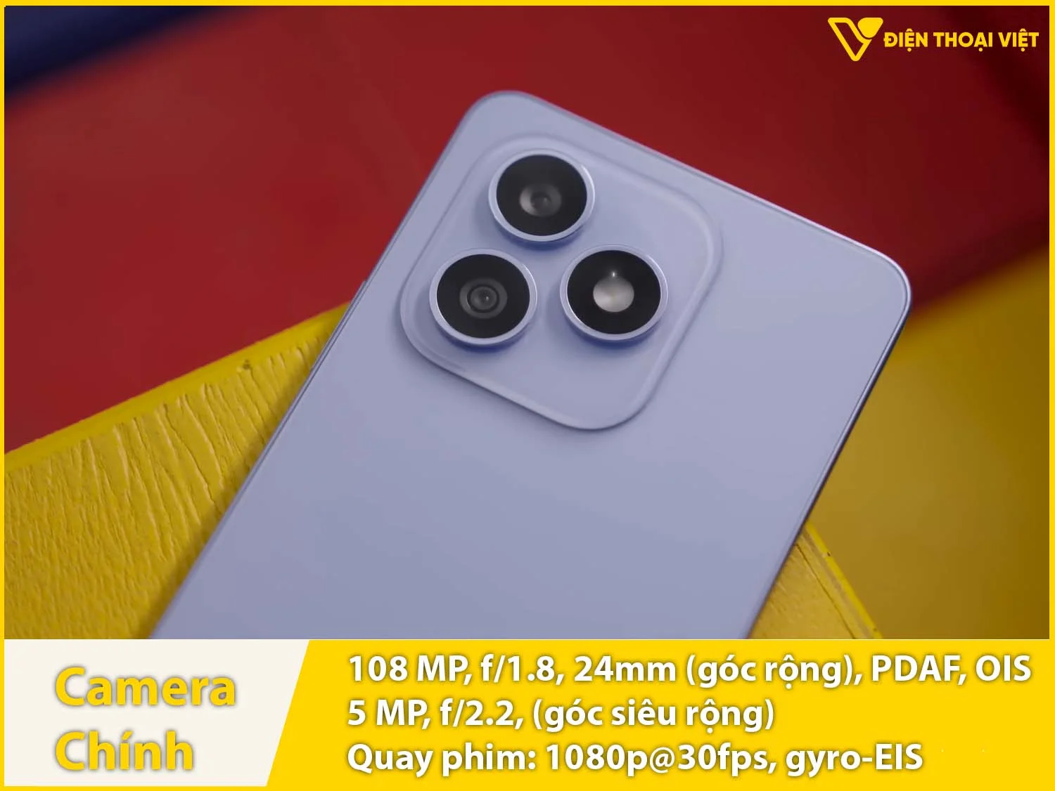 Camera sau 108MP + Góc rộng 5MP & Quay phim 1080p