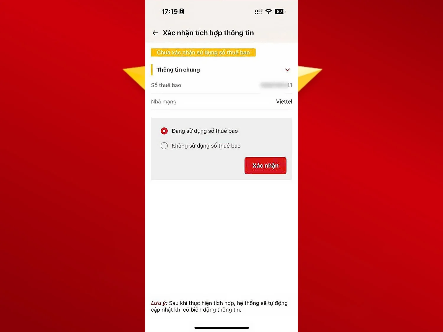 Hướng dẫn xác thực SIM chính chủ trên VNeID bước 5.1