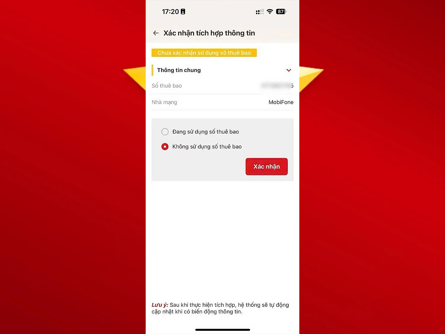 Hướng dẫn xác thực SIM chính chủ trên VNeID bước 5.2