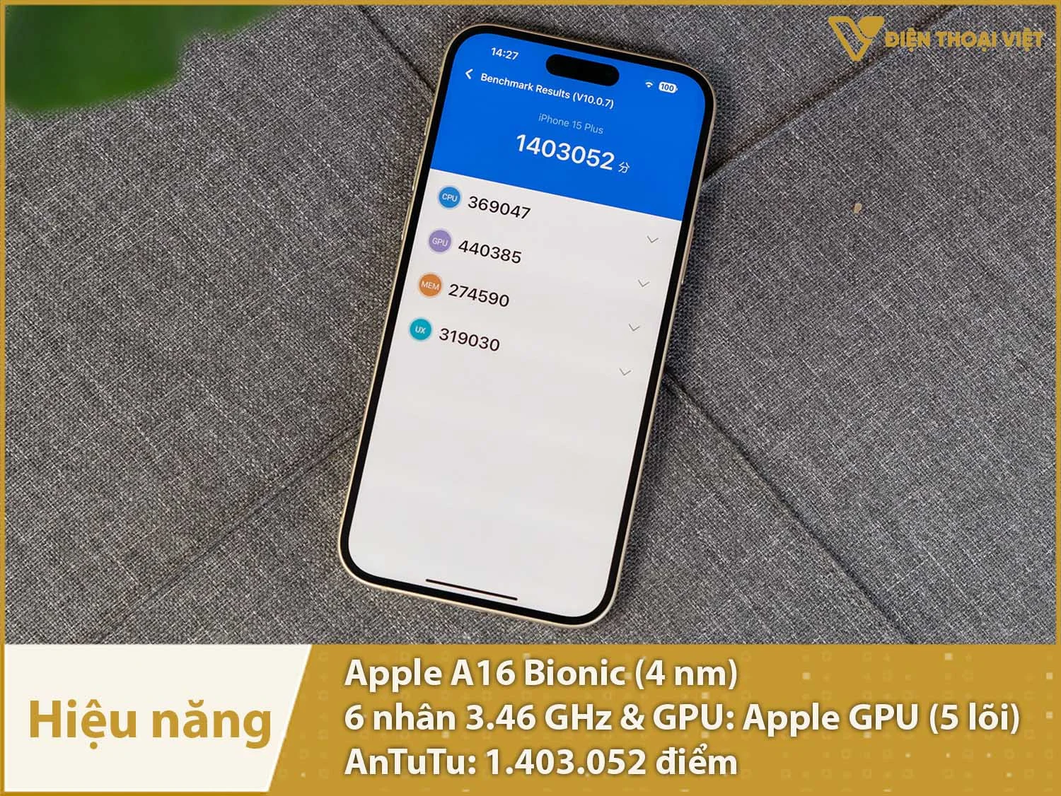 Hiệu năng cực mạnh mẽ với 1.403.052 điểm AnTuTu