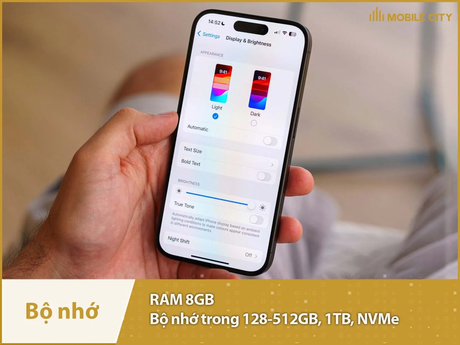 iPhone 15 Pro có RAM 8GB & Bộ nhớ trong 128GB-1TB