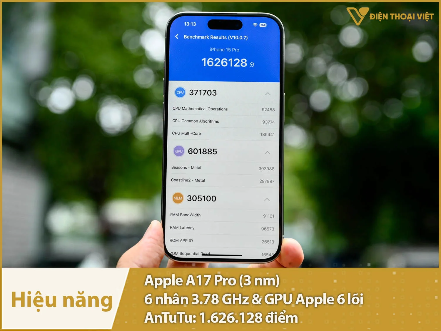 Hiệu năng mạnh mẽ với 1.626.128 điểm AnTuTu