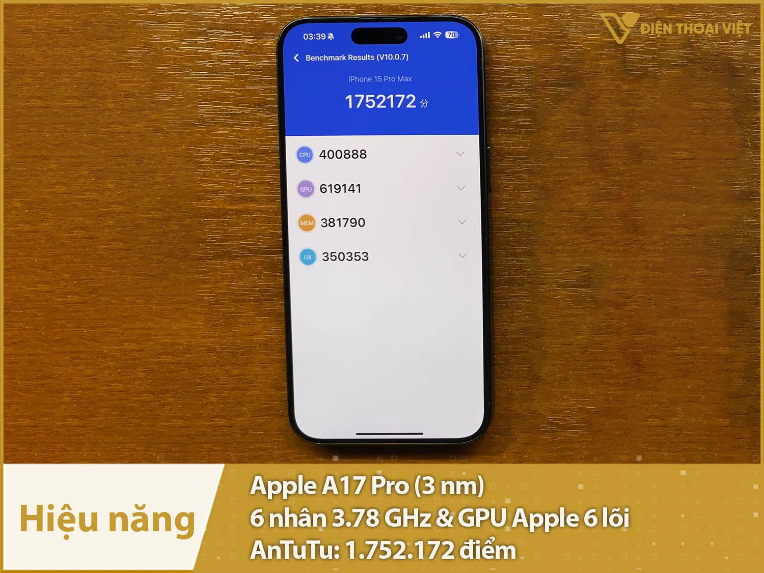 Hiệu năng siêu mạnh với 1.752.172 điểm AnTuTu